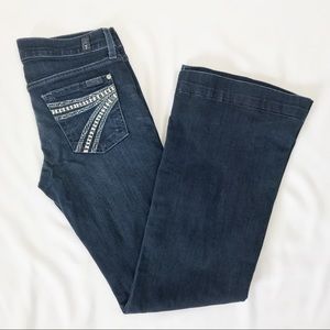 7 For All Mankind Dojo Darkwash Wide Leg Flare 26
